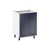 J COLLECTION Devon Painted Blue Recessed Assembled Sink Base Kitchen Cabinet w/ Full Height Doors (24 in. W x 34.5 in. H x 24 in. D)