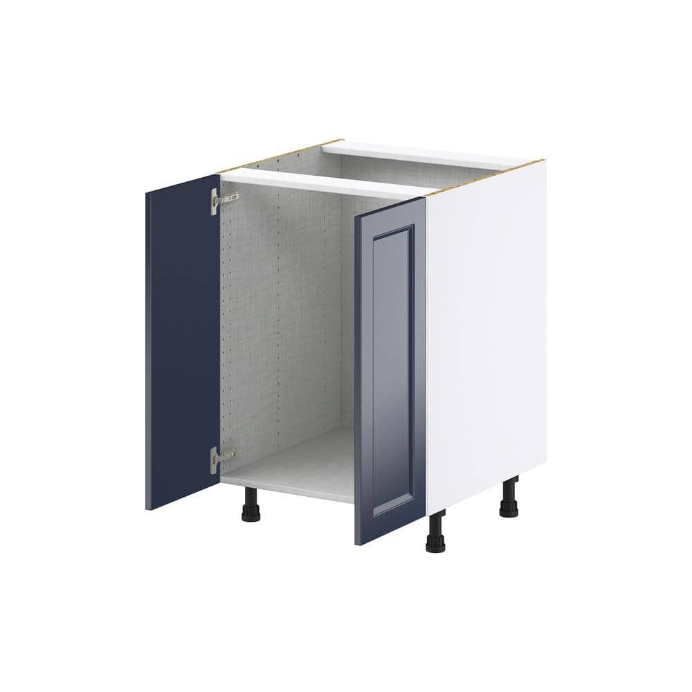 J COLLECTION Devon Painted Blue Recessed Assembled Sink Base Kitchen Cabinet w/ Full Height Doors (24 in. W x 34.5 in. H x 24 in. D)