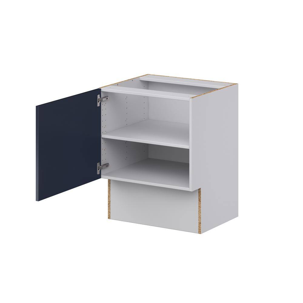 J COLLECTION Devon Painted Blue Recessed Assembled 24 in. W x 30 in. H x 21 in. D Accessible ADA Vanity Base Kitchen Cabinet