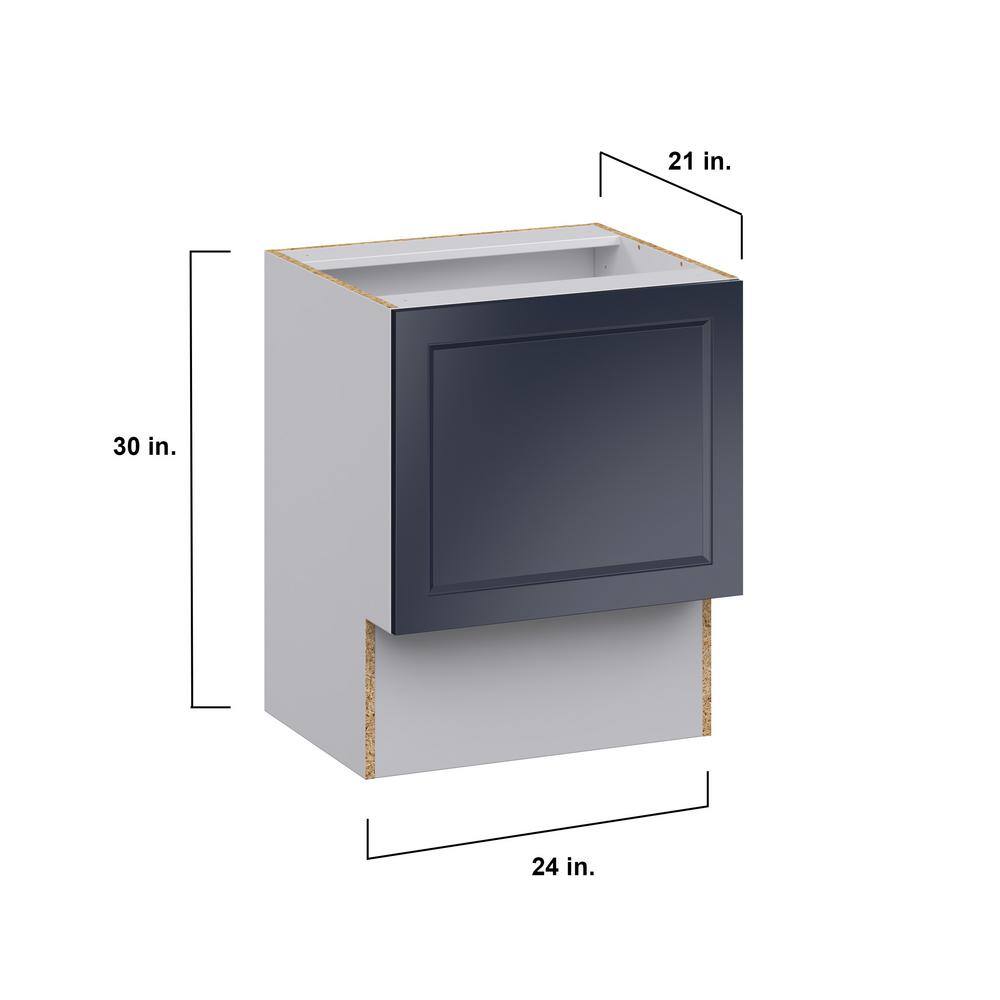 J COLLECTION Devon Painted Blue Recessed Assembled 24 in. W x 30 in. H x 21 in. D Accessible ADA Vanity Base Kitchen Cabinet
