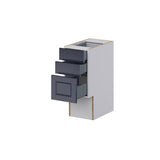 J COLLECTION Devon Painted Blue Recessed Assembled 12 in.W x 30 in. H x 21 in.D Vanity ADA 3 Drawers Base Kitchen Cabinet