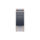 J COLLECTION Devon Painted Blue Recessed Assembled 12 in.W x 30 in. H x 21 in.D Vanity ADA 3 Drawers Base Kitchen Cabinet