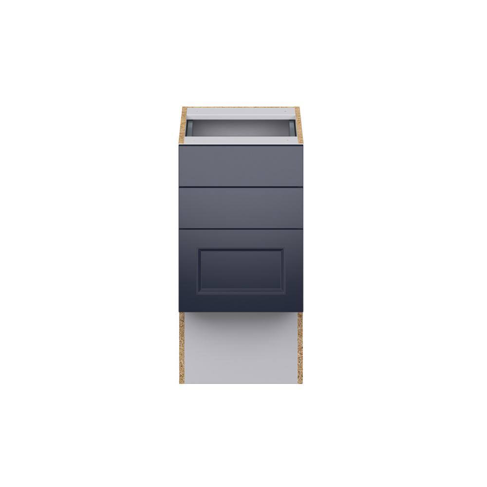 J COLLECTION Devon Painted Blue Recessed Assembled 15 in.W x 30 in. H x 21 in.D Vanity ADA 3 Drawers Base Kitchen Cabinet