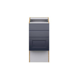 J COLLECTION Devon Painted Blue Recessed Assembled 15 in.W x 30 in. H x 21 in.D Vanity ADA 3 Drawers Base Kitchen Cabinet
