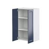J COLLECTION Devon Painted 24 in. W x 40 in. H x 14 in. D Blue Recessed Assembled Wall Kitchen Cabinet