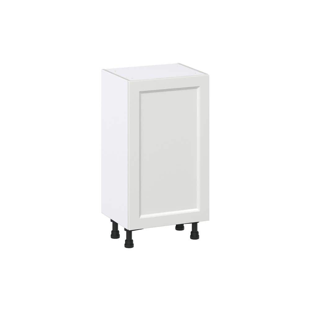 J COLLECTION 18 in. W x 14 in. D x 34.5 in. H Alton Painted White Shaker Assembled Shallow Base Kitchen Cabinet with Inner Drawers