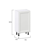 J COLLECTION 18 in. W x 14 in. D x 34.5 in. H Alton Painted White Shaker Assembled Shallow Base Kitchen Cabinet with Inner Drawers