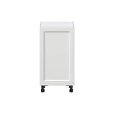 J COLLECTION 18 in. W x 14 in. D x 34.5 in. H Alton Painted White Shaker Assembled Shallow Base Kitchen Cabinet with Inner Drawers