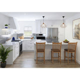 J COLLECTION 36 in. W x 14 in. D x 34.5 in. H Alton Painted White Shaker Assembled Shallow Base Kitchen Cabinet with Glass Doors