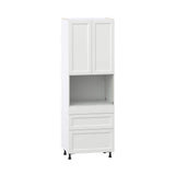 J COLLECTION Alton Painted 30 in. W x 89.5 in. H x 24 in. D in White Shaker Assembled Pantry Microwave Kitchen Cabinet with 3 Drawers