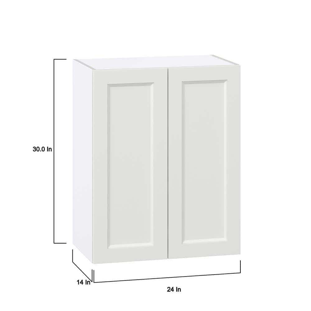 J COLLECTION Alton Painted White Recessed Assembled Wall Kitchen Cabinet with 2 Full Height Doors (24 in. W x 30 in. H x 14 in. D)
