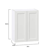 J COLLECTION Alton Painted White Recessed Assembled Wall Kitchen Cabinet with 2 Full Height Doors (24 in. W x 30 in. H x 14 in. D)