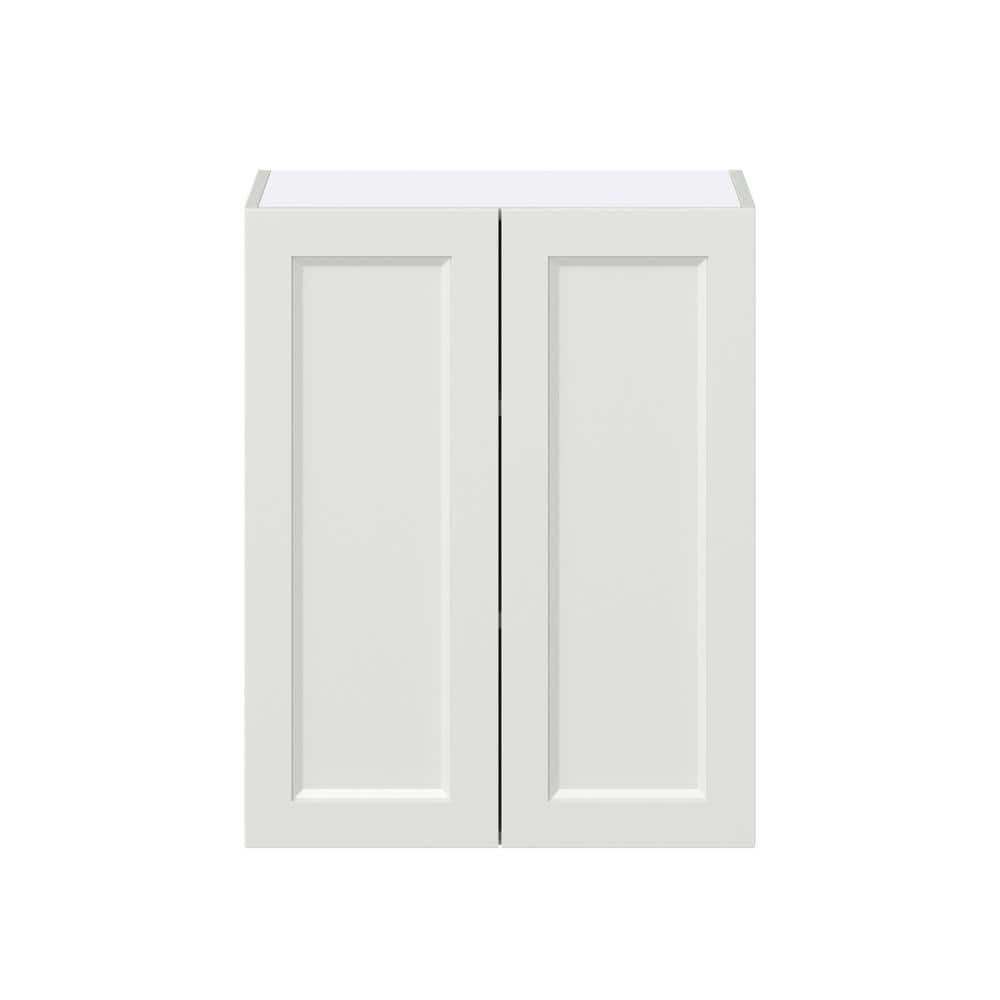 J COLLECTION Alton Painted White Recessed Assembled Wall Kitchen Cabinet with 2 Full Height Doors (24 in. W x 30 in. H x 14 in. D)