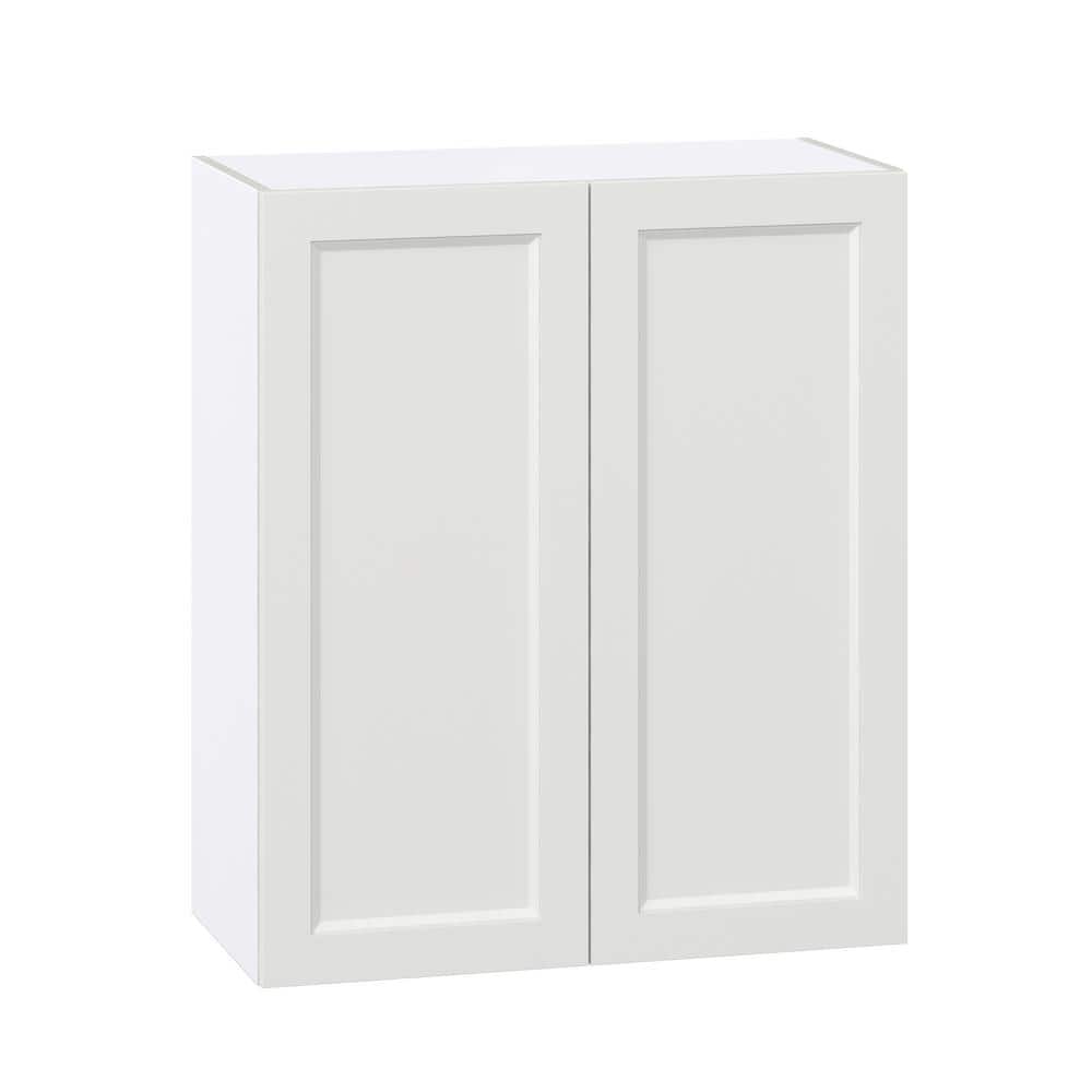J COLLECTION Alton Painted White Recessed Assembled Wall Kitchen Cabinet with 2 Full Height Doors (30 in. W x 35 in. H x 14 in. D)