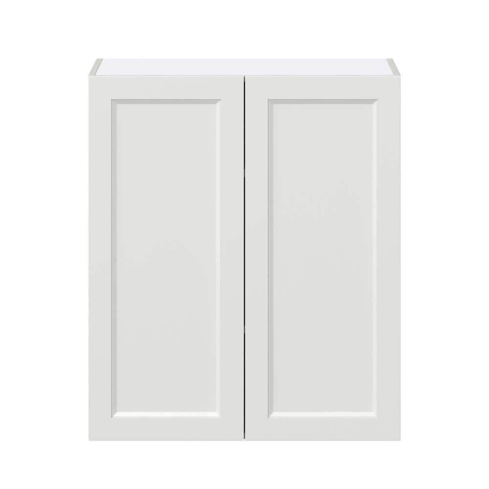 J COLLECTION Alton Painted White Recessed Assembled Wall Kitchen Cabinet with 2 Full Height Doors (30 in. W x 35 in. H x 14 in. D)