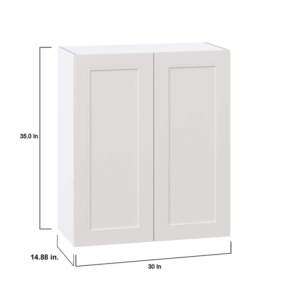 J COLLECTION Littleton 90 in. W x 89.5 in. H x 24 in. D Painted Light Gray Shaker Assembled Base Office Cabinet Bundle
