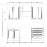 J COLLECTION Littleton 90 in. W x 89.5 in. H x 24 in. D Painted Light Gray Shaker Assembled Base Office Cabinet Bundle
