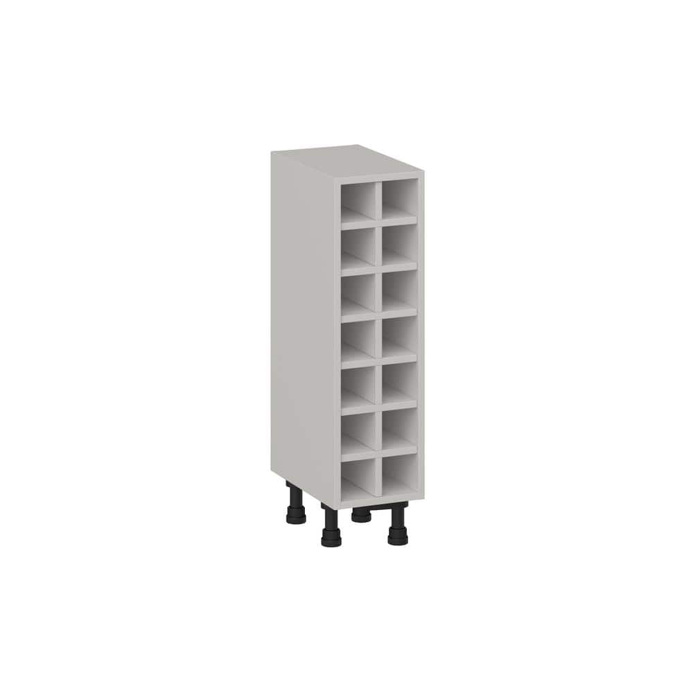 J COLLECTION Littleton 9 in. W x 34.5 in. H x 14 in. D Painted Gray Assembled Base Kitchen Cabinet Wine Rack