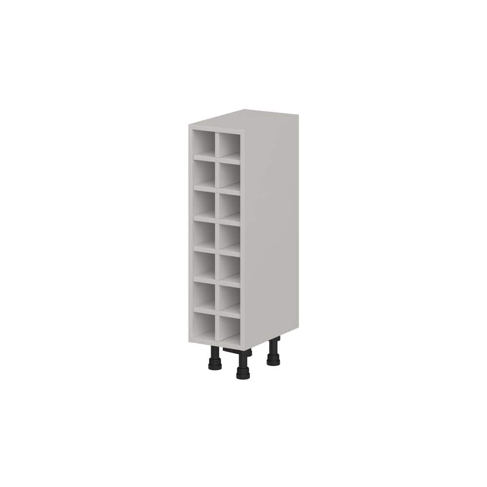 J COLLECTION Littleton 9 in. W x 34.5 in. H x 14 in. D Painted Gray Assembled Base Kitchen Cabinet Wine Rack