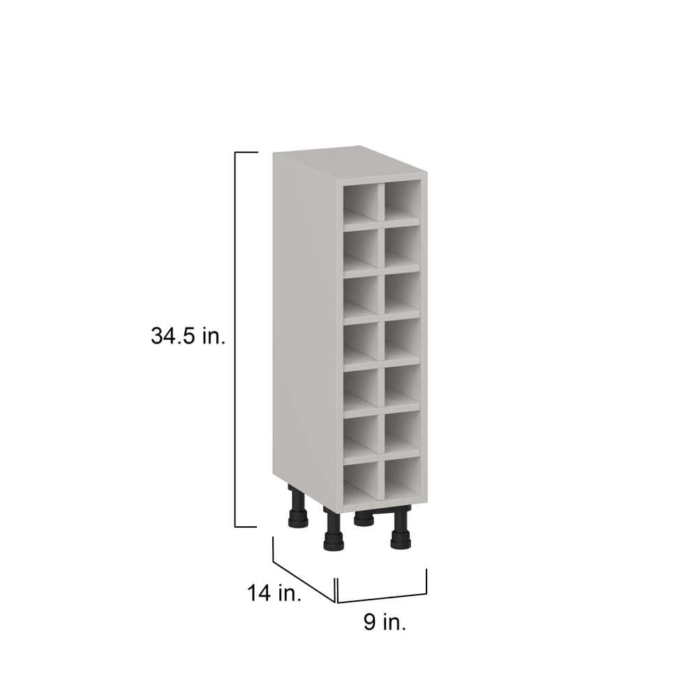 J COLLECTION Littleton 9 in. W x 34.5 in. H x 14 in. D Painted Gray Assembled Base Kitchen Cabinet Wine Rack