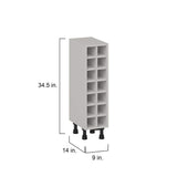 J COLLECTION Littleton 9 in. W x 34.5 in. H x 14 in. D Painted Gray Assembled Base Kitchen Cabinet Wine Rack