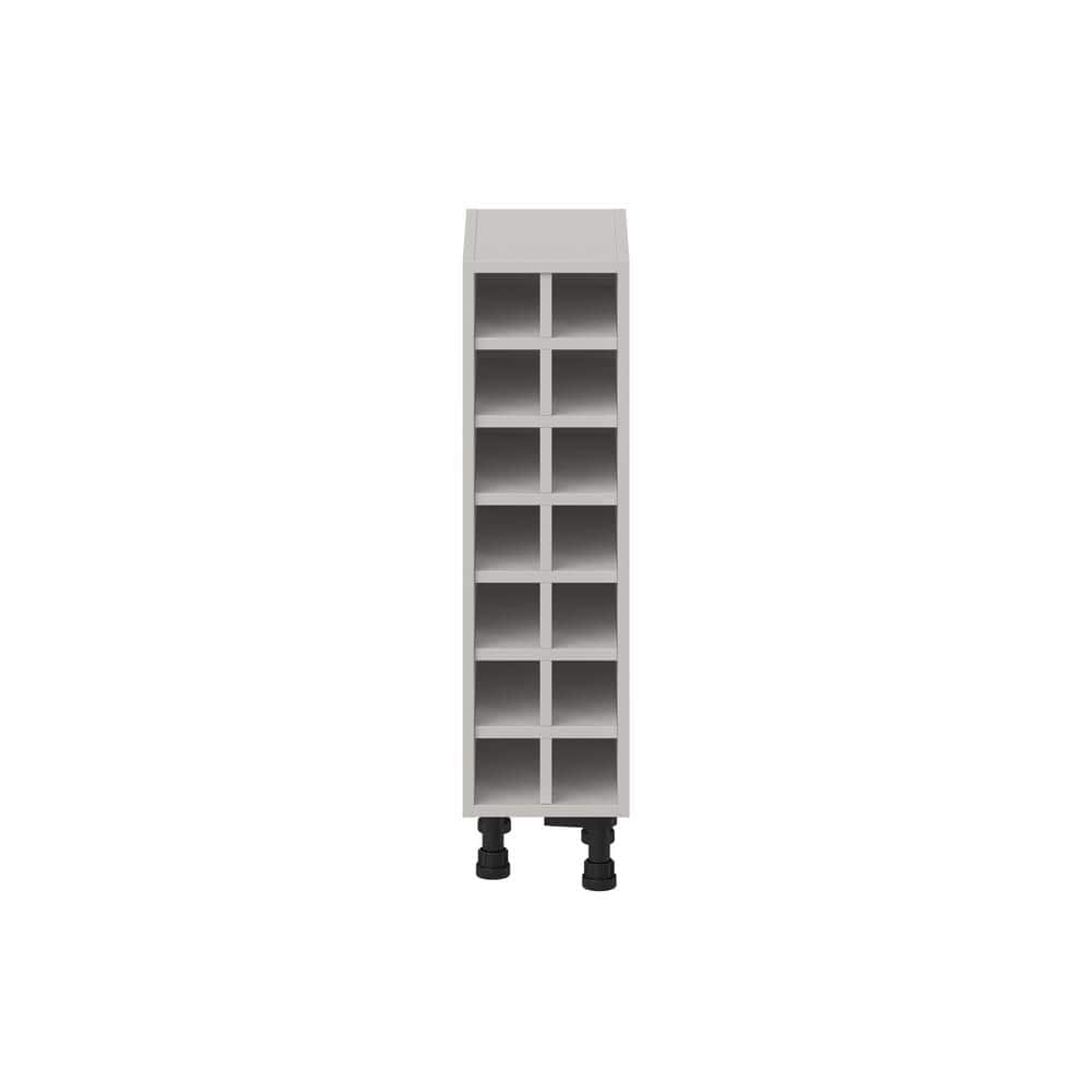 J COLLECTION Littleton 9 in. W x 34.5 in. H x 14 in. D Painted Gray Assembled Base Kitchen Cabinet Wine Rack