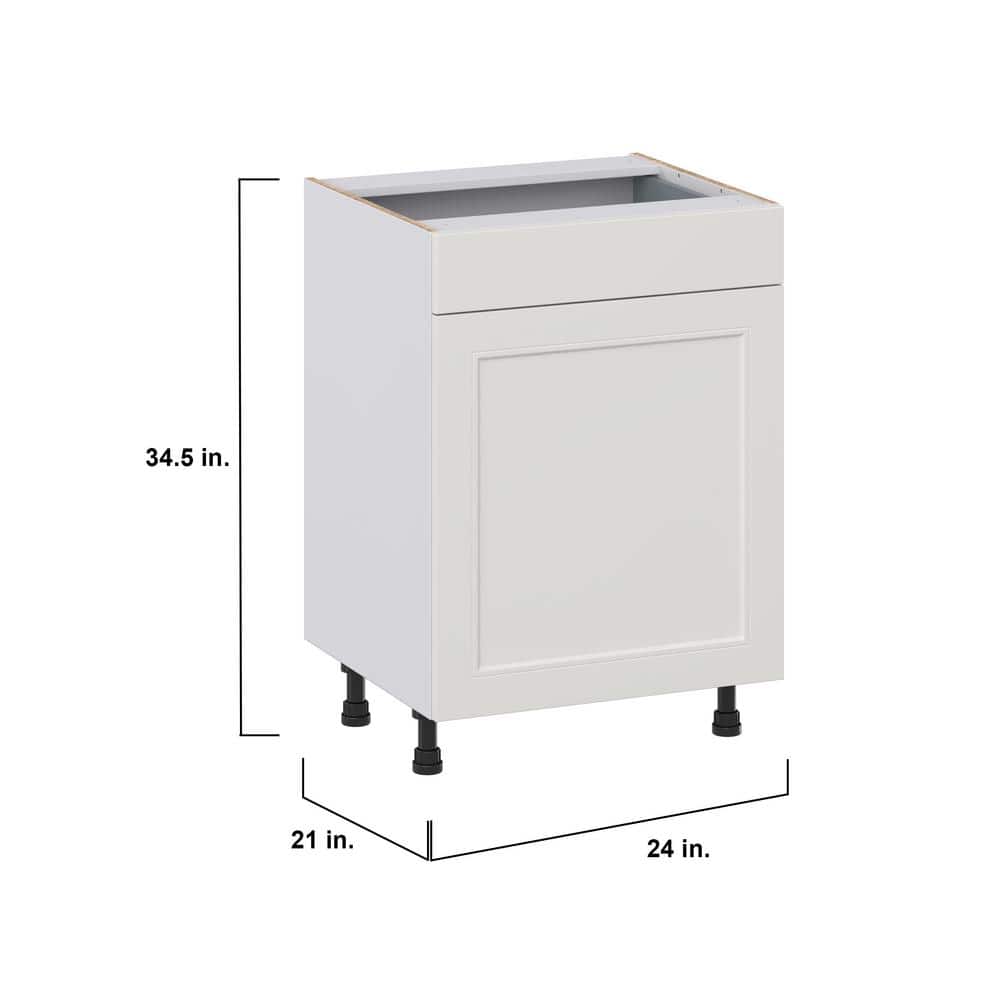 J COLLECTION Littleton Painted Gray Recessed Assembled 24 in. W x 34.5 in. H x 21 in. D Vanity 1 Drawer Base Kitchen Cabinet