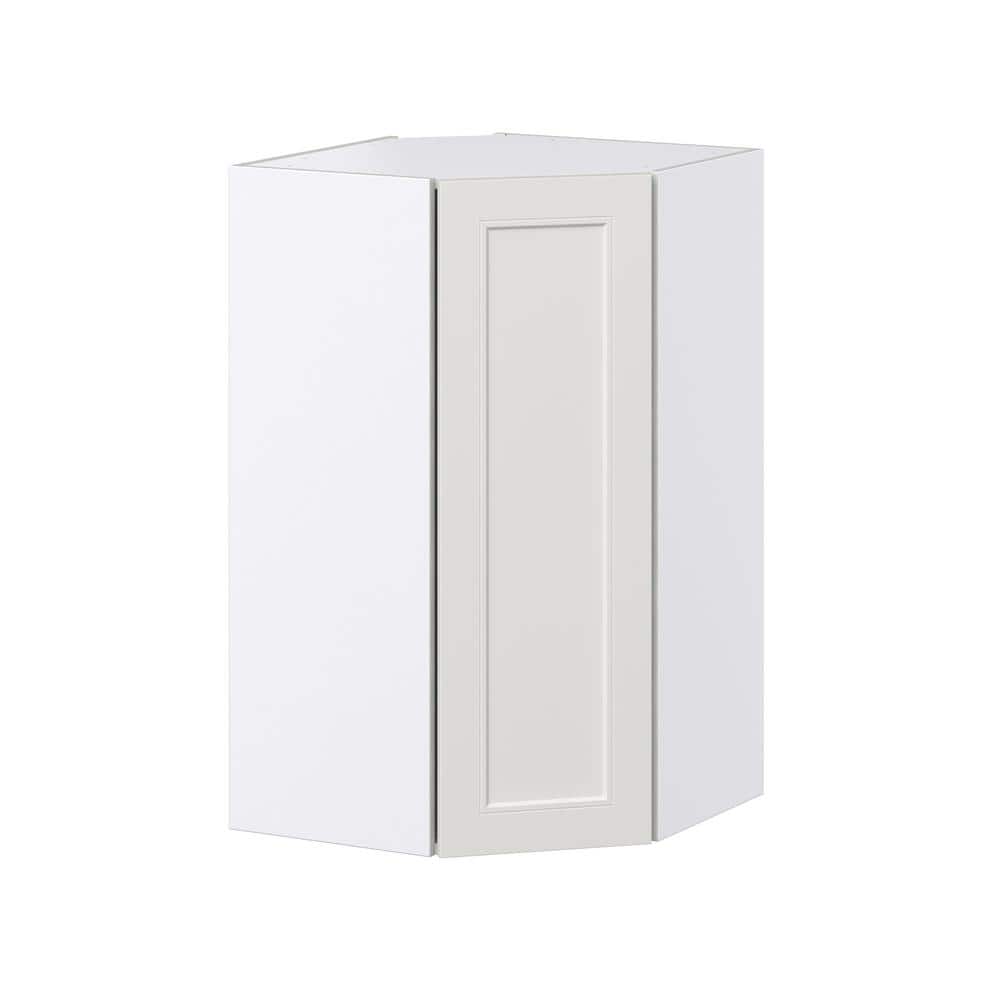 J COLLECTION Littleton Painted Gray Recessed Assembled Wall Diagonal Corner Kitchen Cabinet (24 in. W x 40 in. H x 14 in. D)