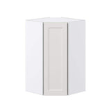 J COLLECTION Littleton Painted Gray Recessed Assembled Wall Diagonal Corner Kitchen Cabinet (24 in. W x 40 in. H x 14 in. D)