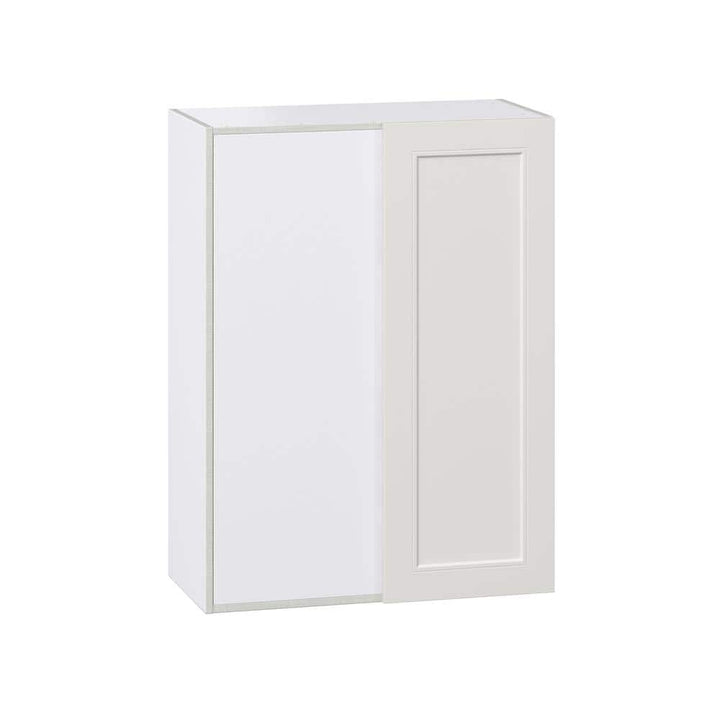 J COLLECTION 30 in. W X 40 in. H X 14 in. D Littleton Painted Light Gray Recessed Assembled Wall Blind corner Kitchen Cabinet