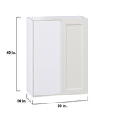 J COLLECTION 30 in. W X 40 in. H X 14 in. D Littleton Painted Light Gray Recessed Assembled Wall Blind corner Kitchen Cabinet
