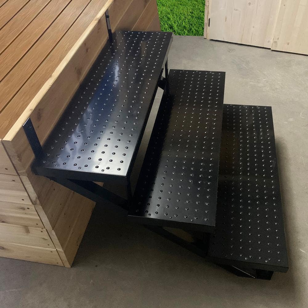 Pylex 11 in. x 36 in. Steel Stair Tread in Black
