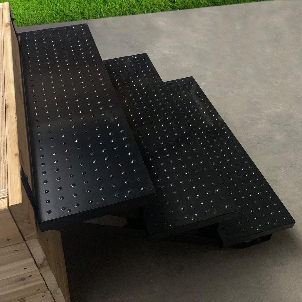 Pylex 11 in. x 36 in. Steel Stair Tread in Black