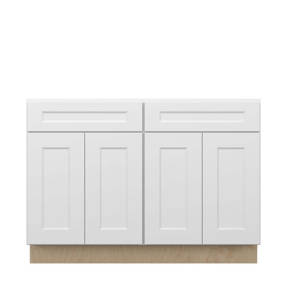 Norfolk Assembled 48 in. W x 34.5 in. H x 24 in. D Plywood Base Cabinet in Painted White