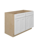 Norfolk Assembled 48 in. W x 34.5 in. H x 24 in. D Plywood Base Cabinet in Painted White