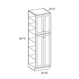 Norfolk Assembled 24 in. W x 84 in. H x 24 in. D Plywood Pantry Cabinet in Painted White