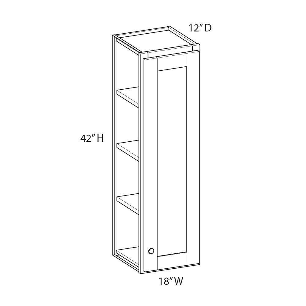 Norfolk Assembled 18 in. W x 42 in. H x 12 in. D Plywood Wall Cabinet in Painted White