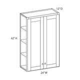 Norfolk Assembled 24 in. W x 42 in. H x 12 in. D Plywood Wall Cabinet in Painted White