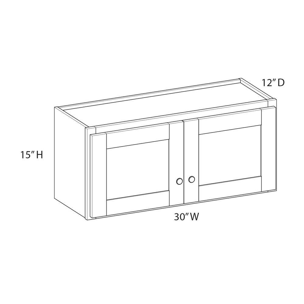 Norfolk Assembled 30 in. W x 15 in. H x 12 in. D Plywood Wall Cabinet in Painted White