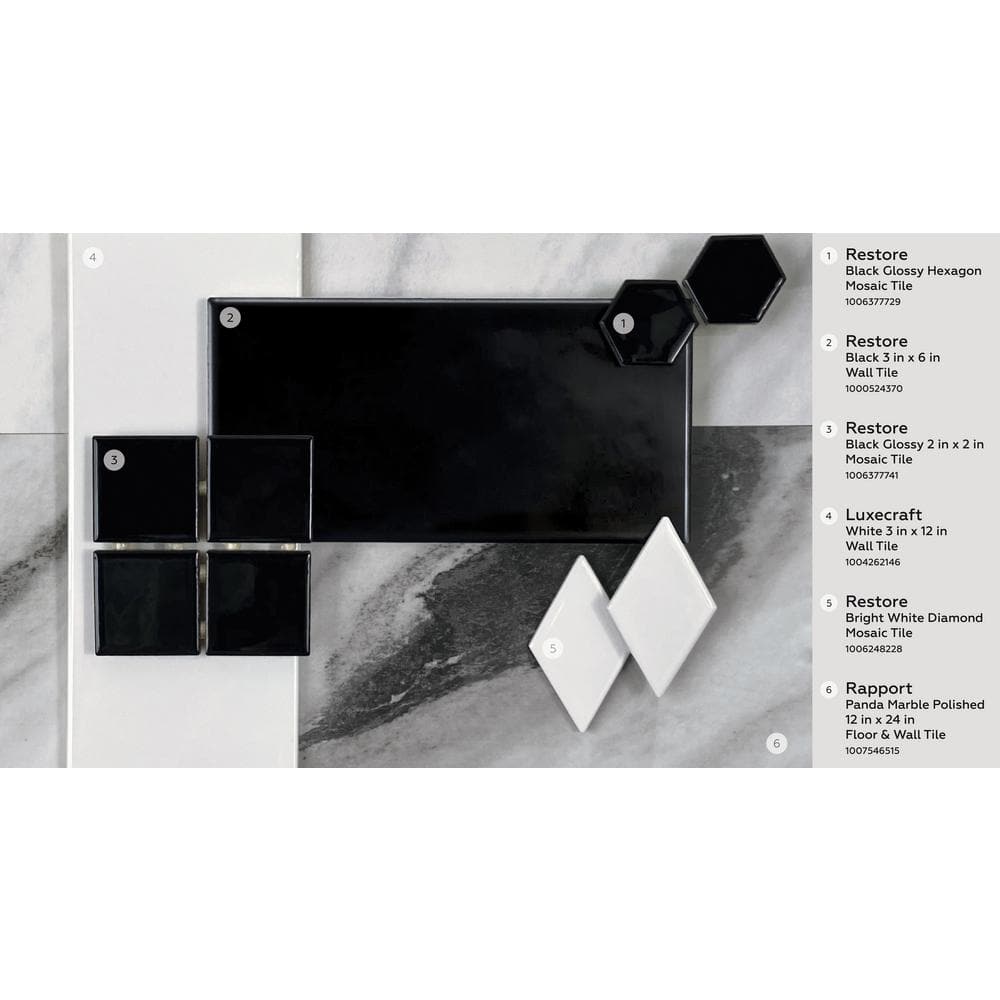 Daltile Rapport Panda Marble Polished 12 in. x 24 in. Glazed Porcelain Floor and Wall Tile (17.1 sq. ft./Case)