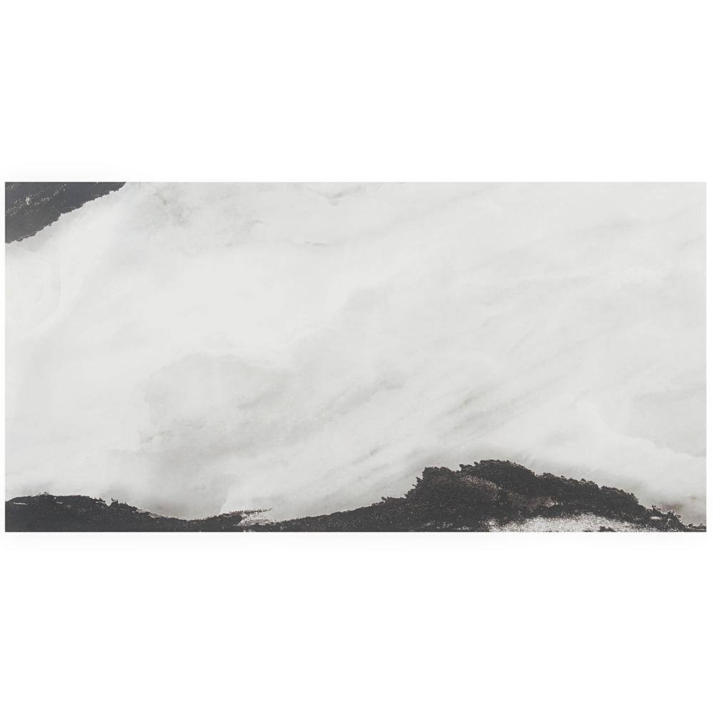 Saroshi Panda White 23.62 in. x 47.24 in. Polished Porcelain Floor and Wall Tile (15.5 sq. ft./Case)