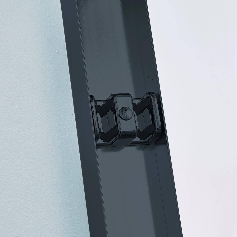 PARASOLAR 48 in. W x 75 in. Sliding Framed Shower Door in Matte Black with Tempered Clear Glass