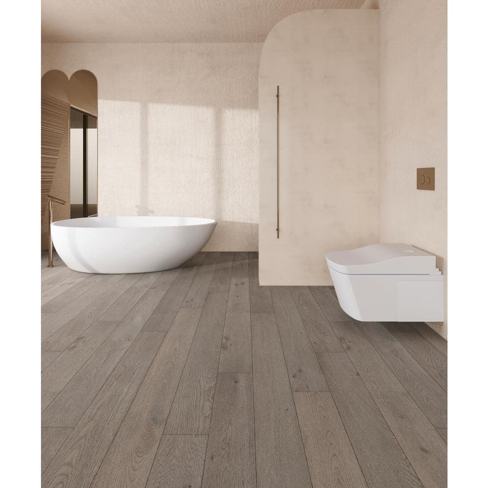 ACQUA FLOORS Parker Oak 1/4 in. T x 5 in. W Click Lock Wire Brushed Engineered Hardwood Flooring (16.68 sq.ft./case)