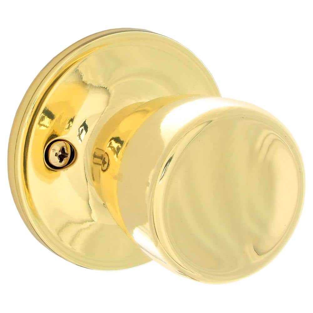 Schlage ESSENTIALS Brill Bright Brass Passage Hall/Closet Door Knob, V10 V BRL 605