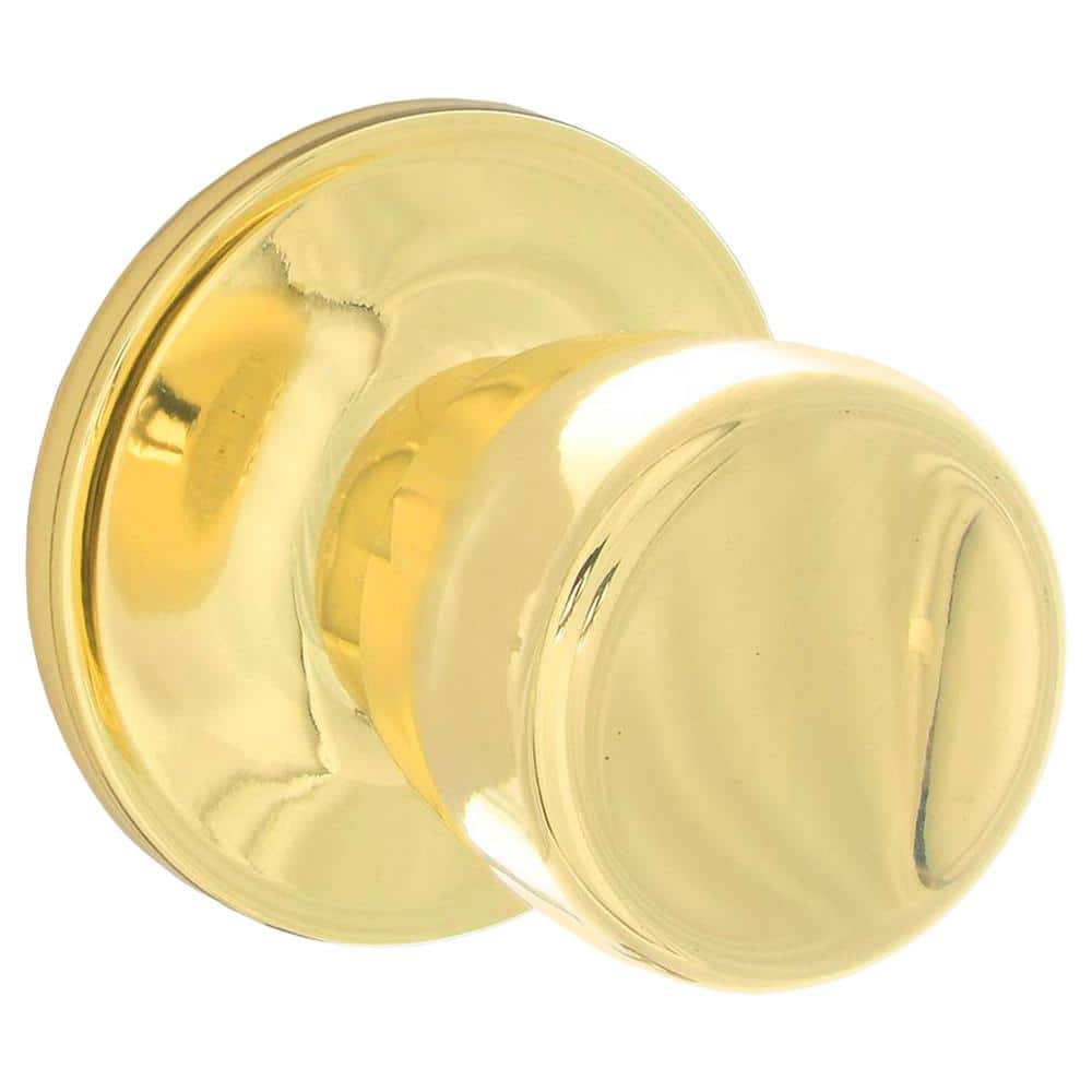 Schlage ESSENTIALS Brill Bright Brass Passage Hall/Closet Door Knob, V10 V BRL 605