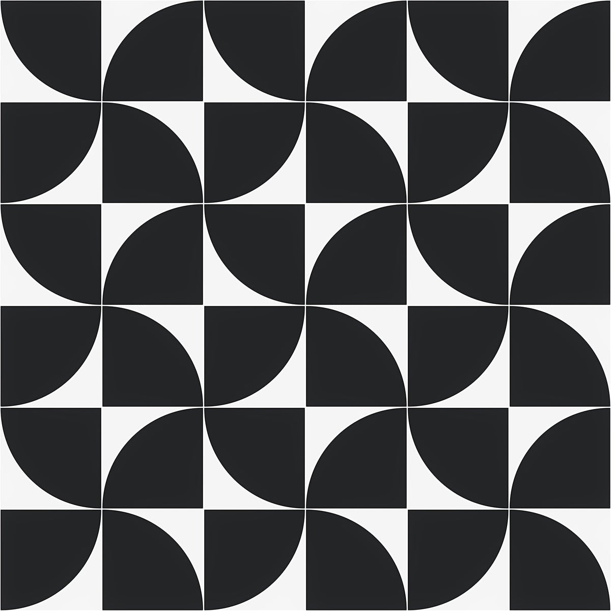 Stacy Garcia Maddox Deco Charcoal Black 8x8 Matte Porcelain Tile