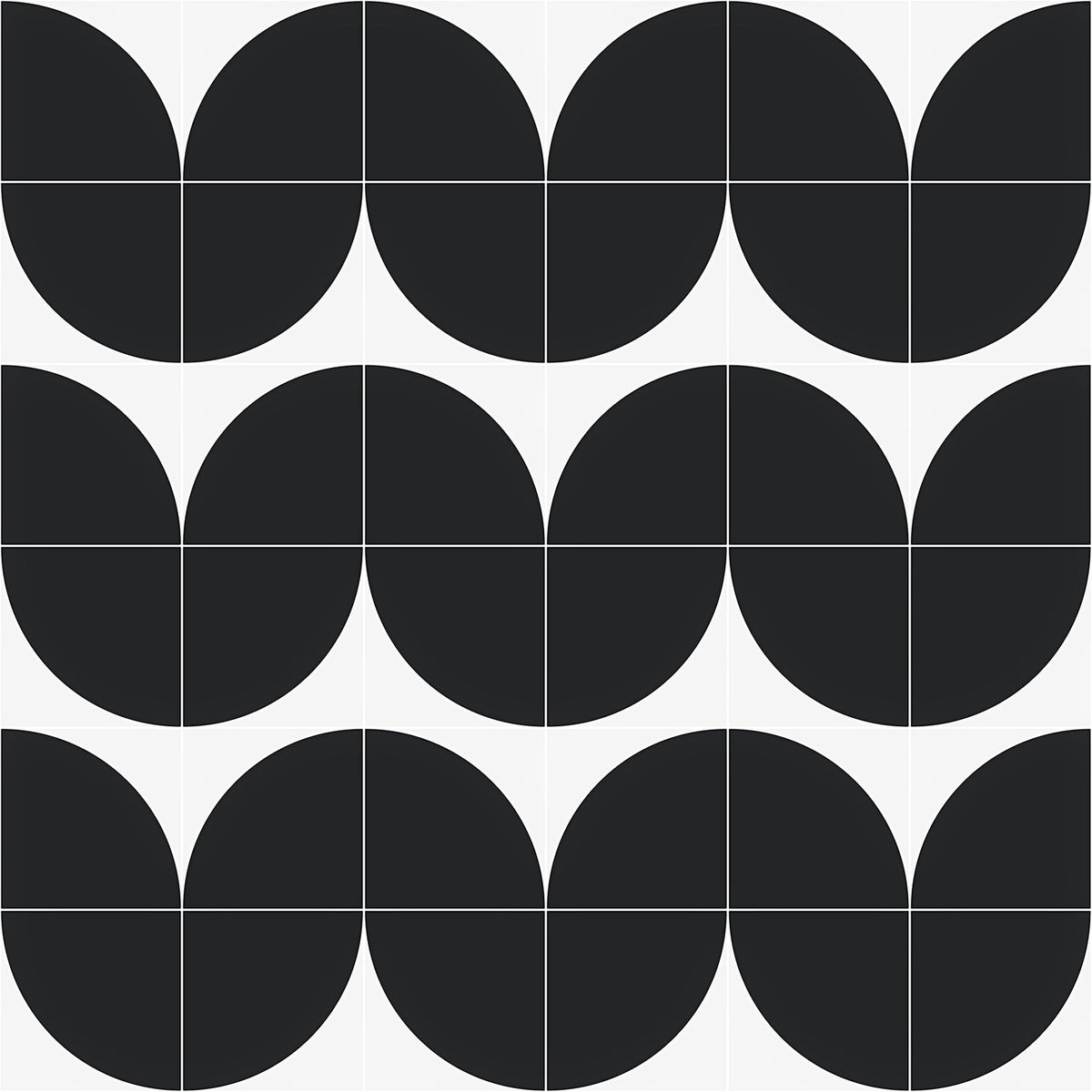 Stacy Garcia Maddox Deco Charcoal Black 8x8 Matte Porcelain Tile