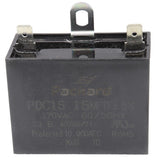 Packard PDC15 capacitor - front view (Voltage: 370V; MFD: 15)