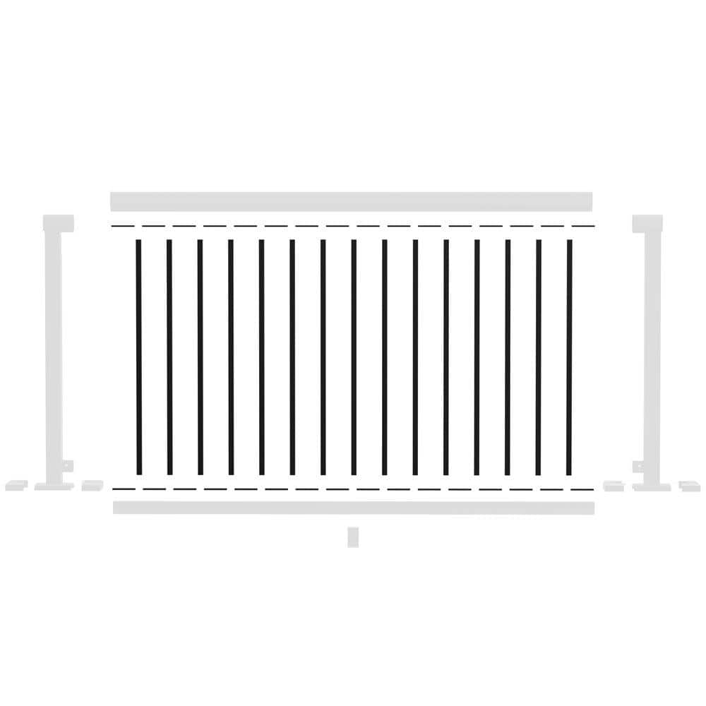 Peak Aluminum Railing 6 ft. Matte Black Aluminum Deck Railing Picket and Spacer Kit for 36 in. high system