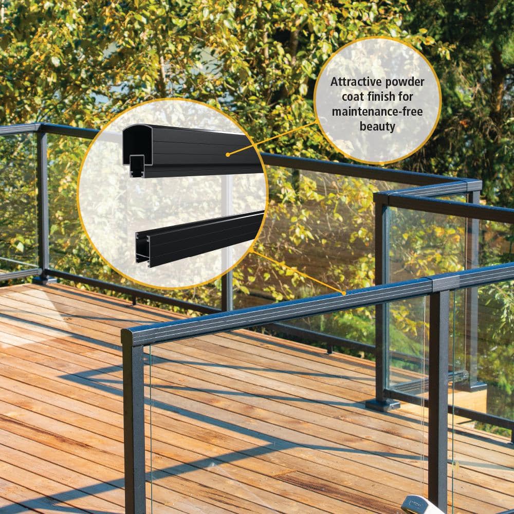 Peak Aluminum Railing 6 ft. Matte Black Aluminum Deck Railing Picket and Spacer Kit for 36 in. high system